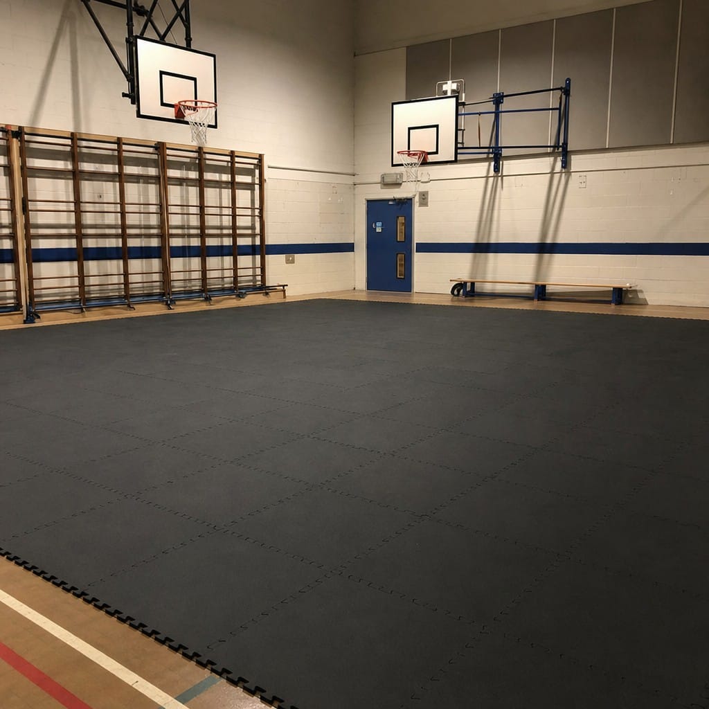 Customer photo review of 16mm Interlocking Rubber Gym Tiles | 500mm × 500mm | EN 13893 Certified | Commercial Grade