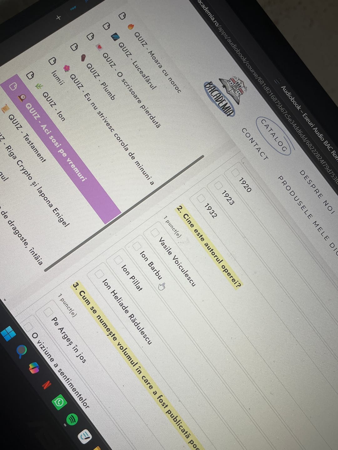 Customer photo review of Audiobook – Eseuri Audio BAC Română (temă și viziune, caracterizare, relație) + Quiz-uri