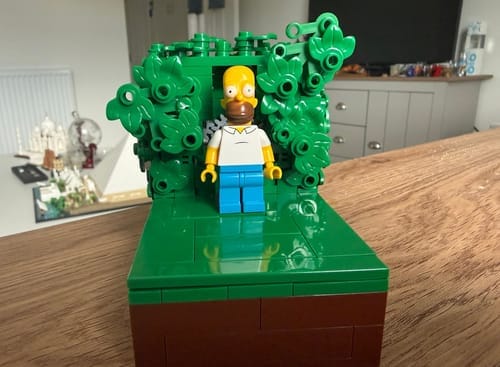 Customer photo review of Buildable Homer in the Bushes Display Set