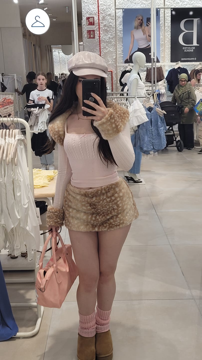 Customer photo review of My True Form Fawn Fur Bolero Cardigan