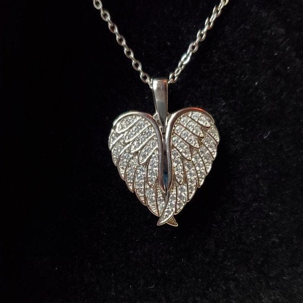 Customer photo review of Custom Angel Wing Photo Locket Necklace