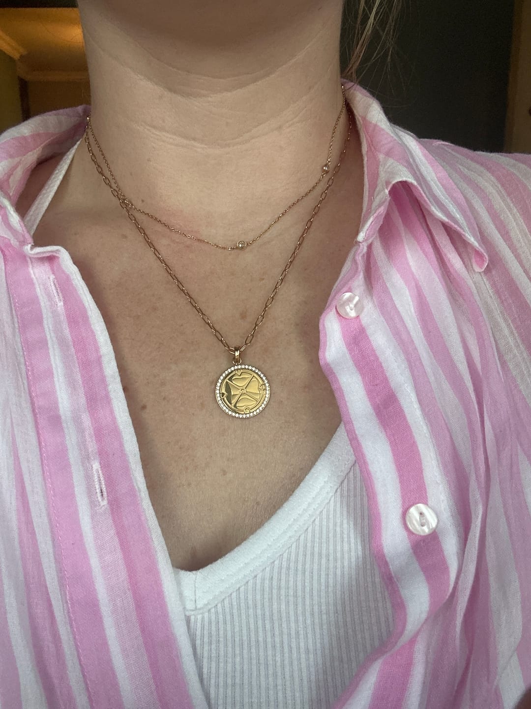 Customer photo review of Multi Stone Chain Necklace