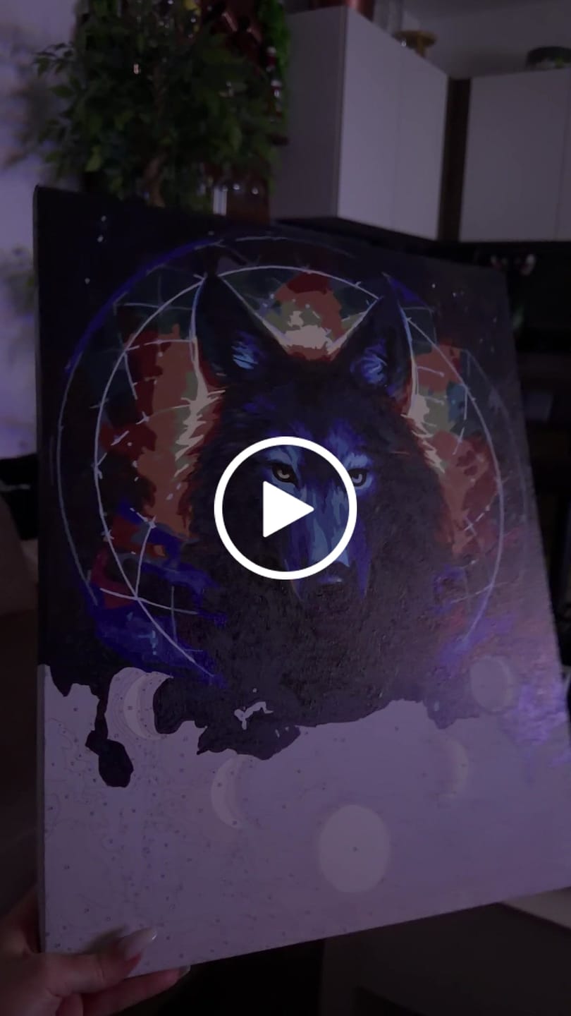 Customer video review of Malen nach Zahlen - Traumfänger Wolf  - by jojoesart
