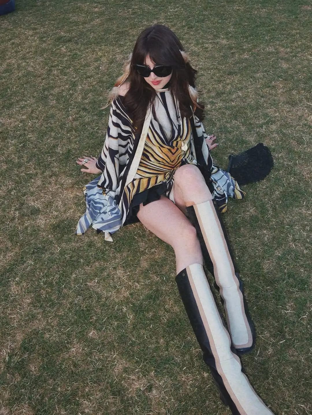 Customer photo review of Margot Zebra Print Kaftan Dress