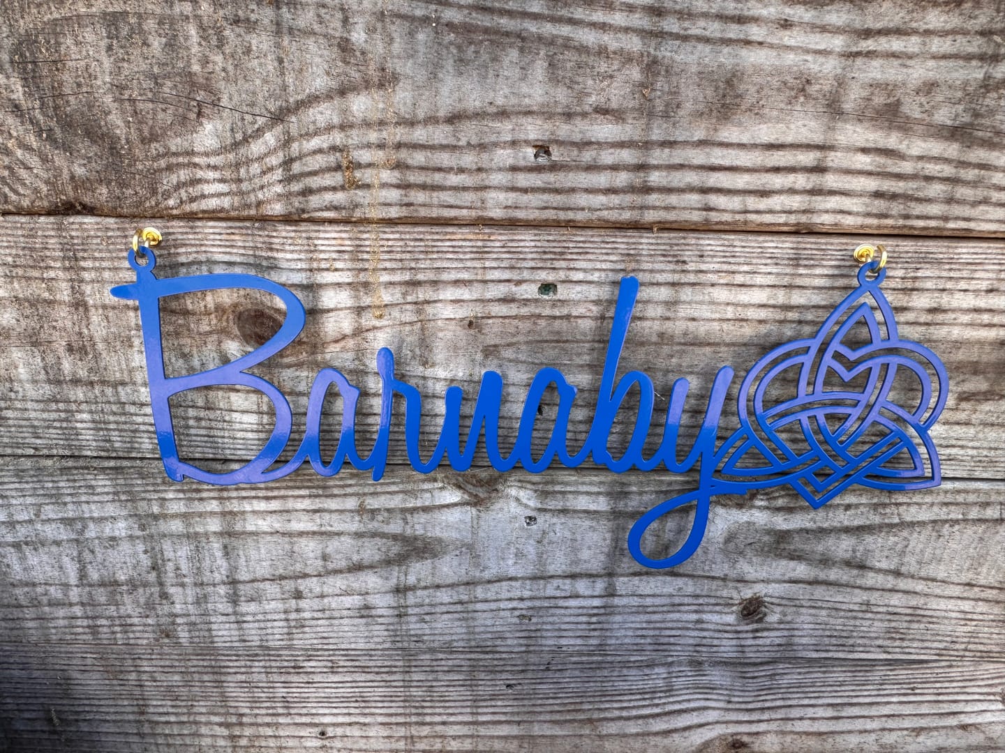 Customer photo review of Custom Horse Stall Name Sign – Personalized Metal Art