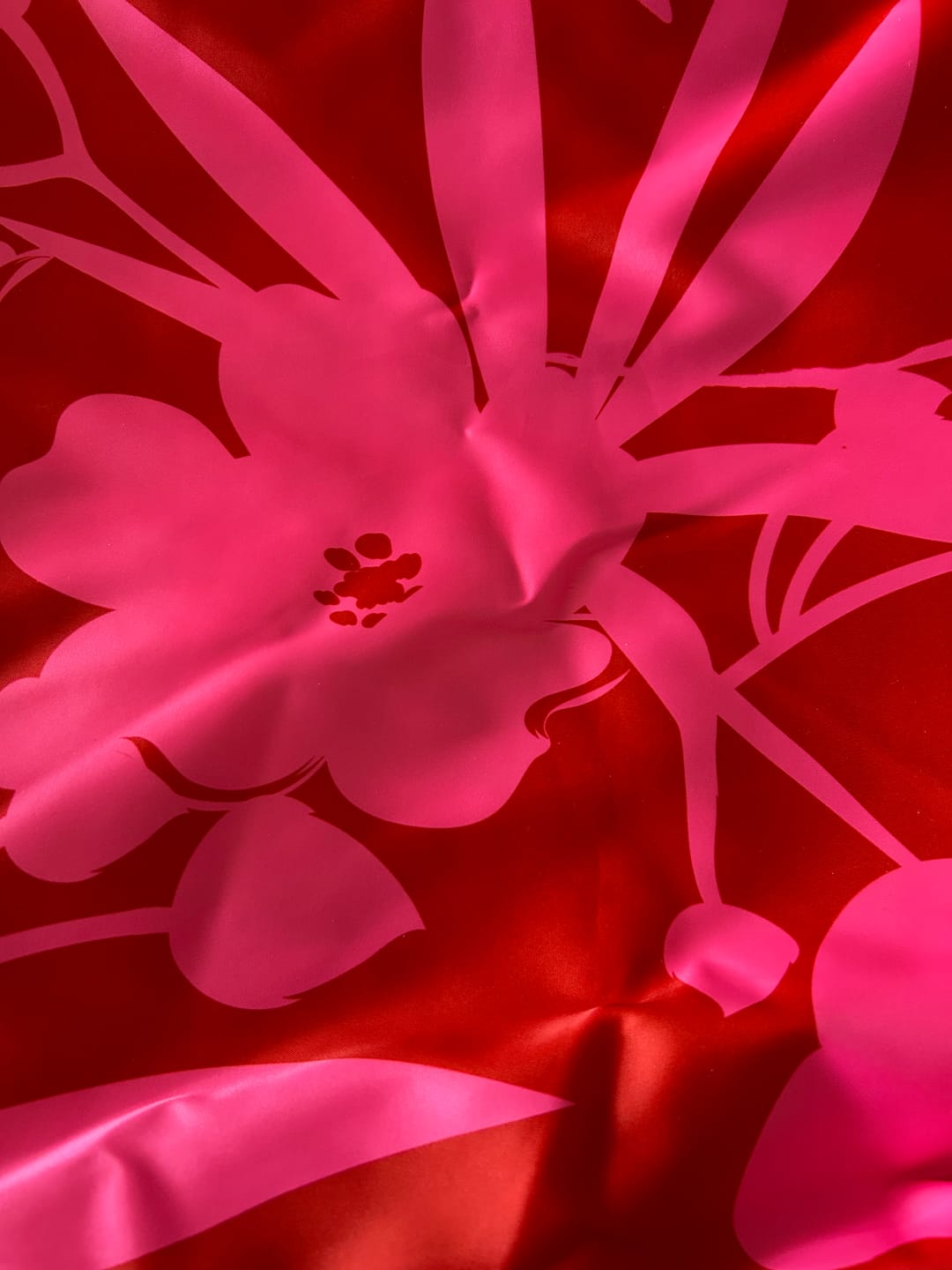 Customer photo review of Tropical Pink and Red Fabric Vibrant Floral By Metre