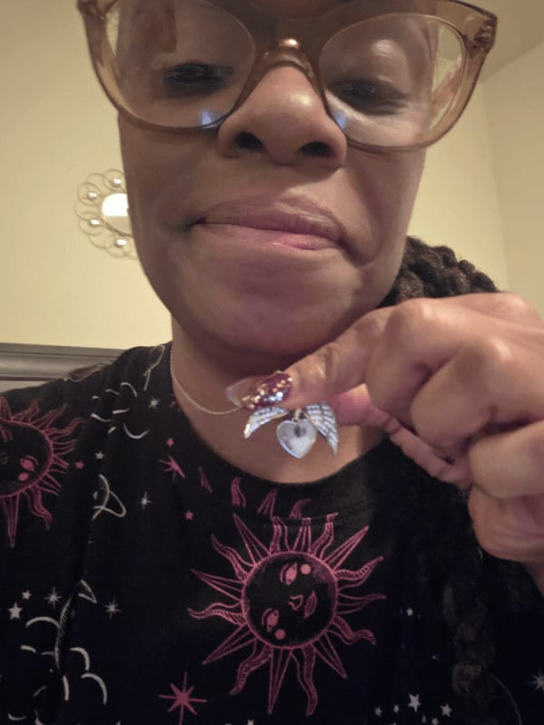 Customer photo review of Custom Angel Wing Photo Locket Necklace