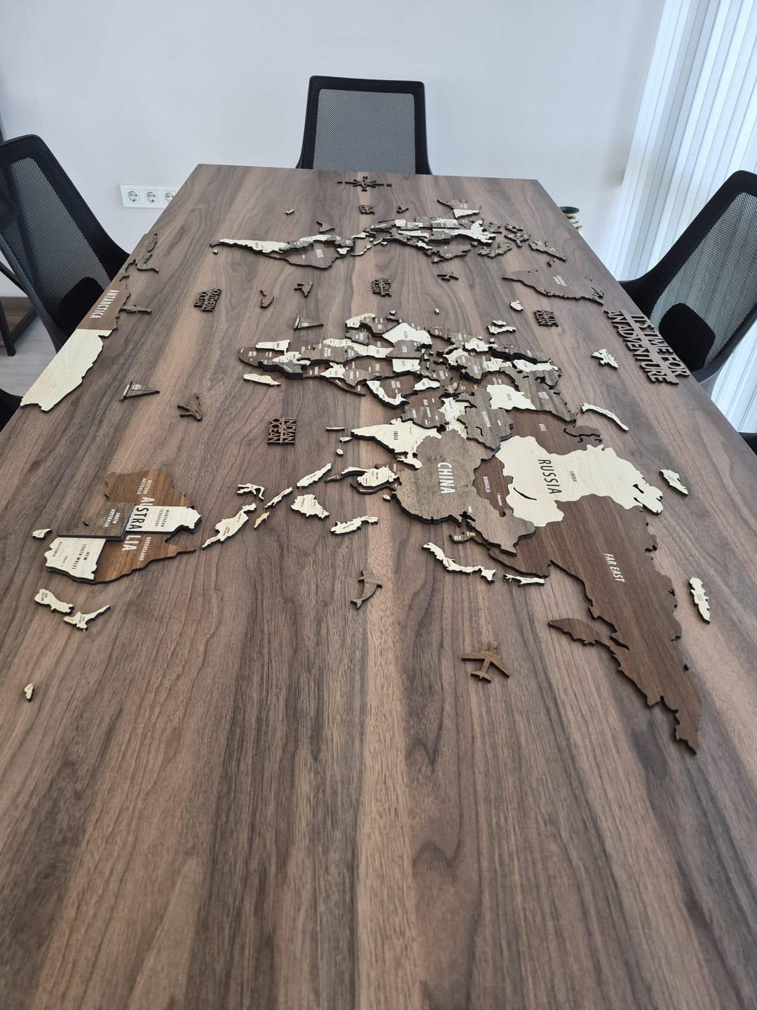 Customer photo review of Ahşap Dünya Haritası - Çok Katmanlı 3D Ahşap Duvar Dekoru (Mixed)