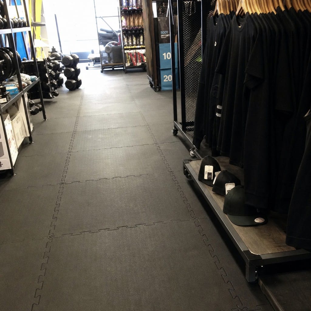 Customer photo review of 16mm Interlocking Rubber Gym Tiles | 500mm × 500mm | EN 13893 Certified | Commercial Grade