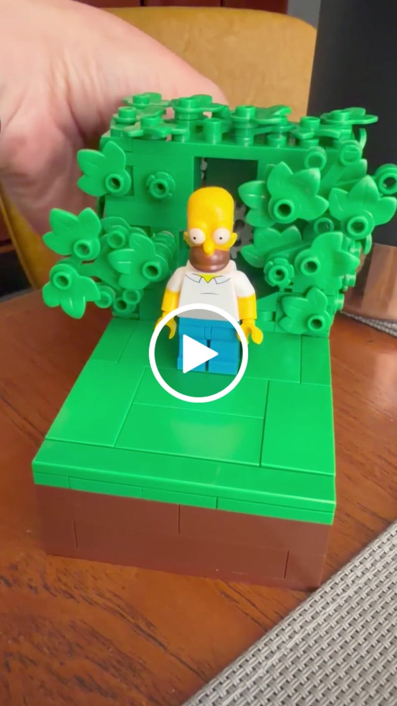 Customer video review of Buildable Homer in the Bushes Display Set