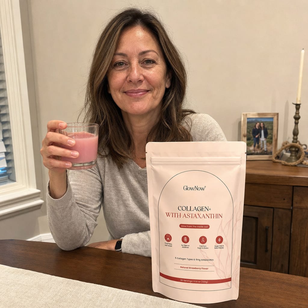 Customer photo review of GlowNow™ Collagen+ with Astaxanthin