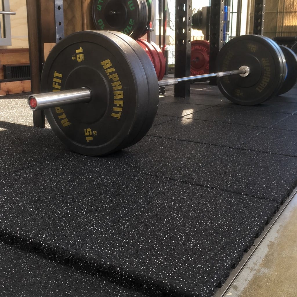 Customer photo review of 30mm Acoustic Rubber Gym Tiles | Soundproof Gym Flooring | 75 dB Noise Reduction | 200kg+ Drop Rated | EN 13893 Certified