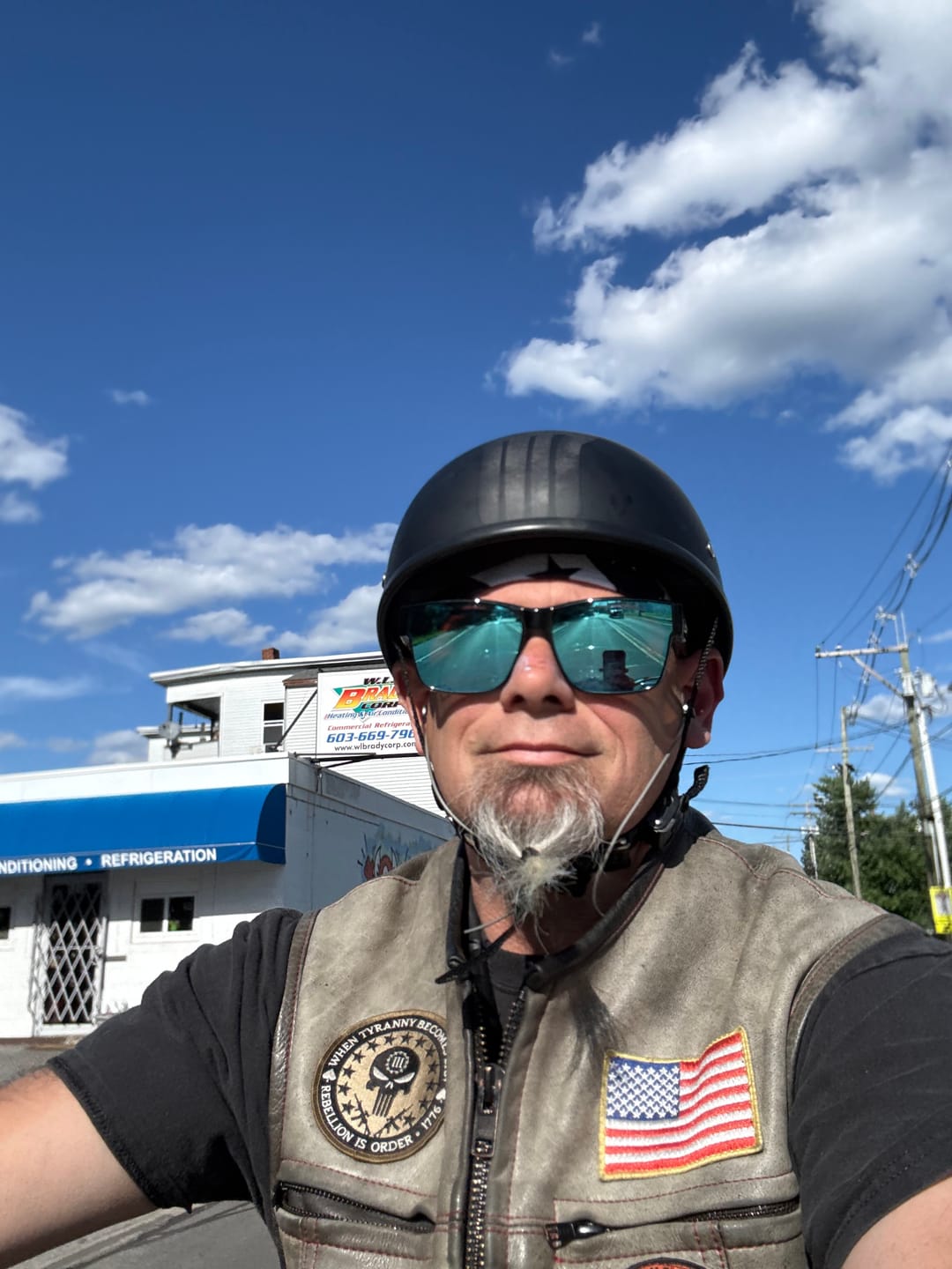 Customer photo review of Smallest & Lightest DOT Beanie Helmet - Punisher Style