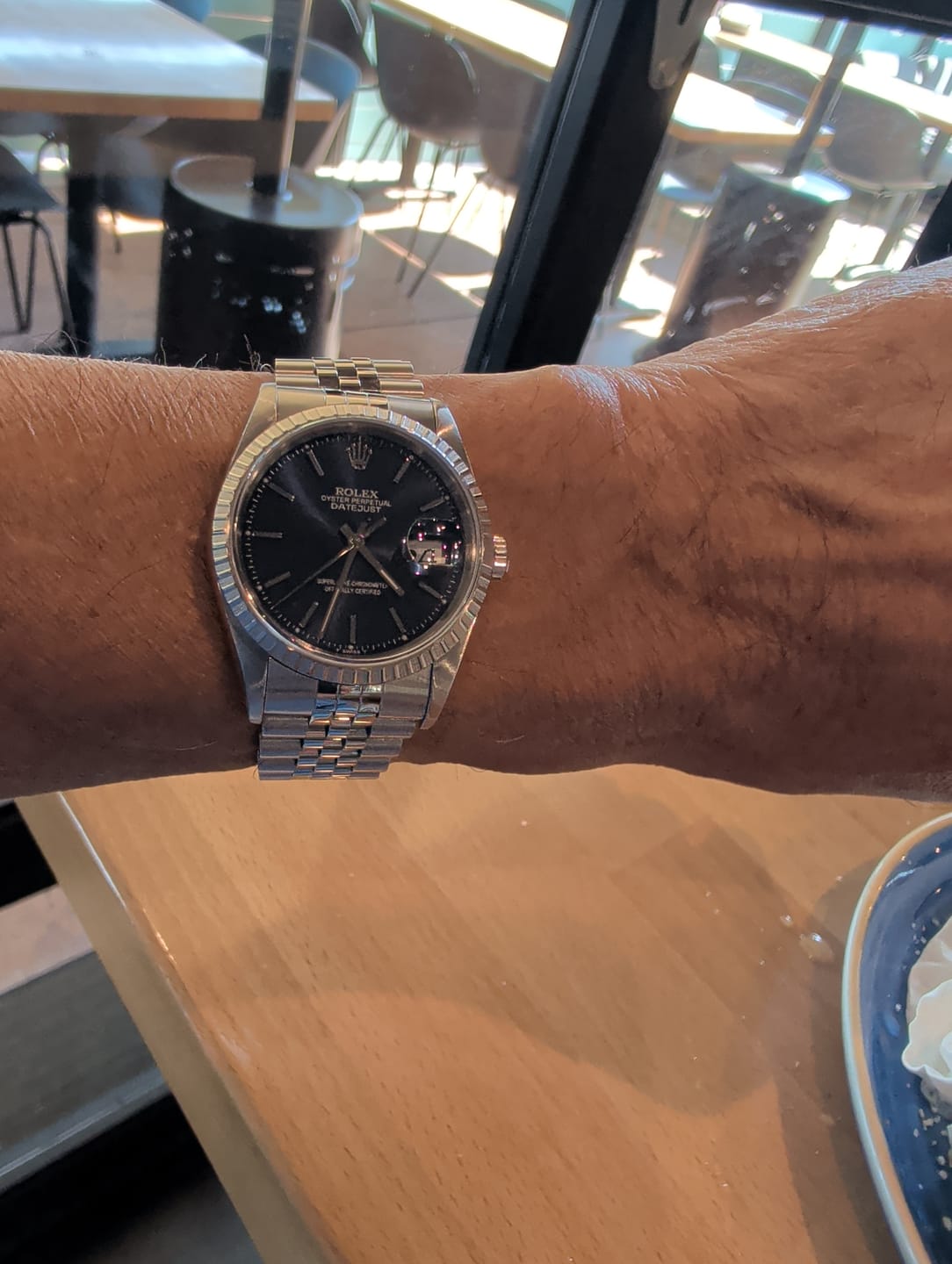 Customer photo review of Rolex Datejust 36MM 16014 Blue Dial Fluted Bezel Stainless Steel Jubilee Bracelet