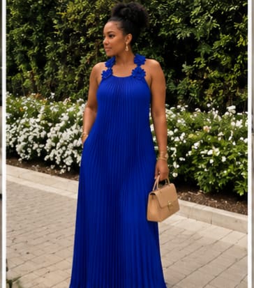 Customer photo review of The Monaco Dress | Royal Blue