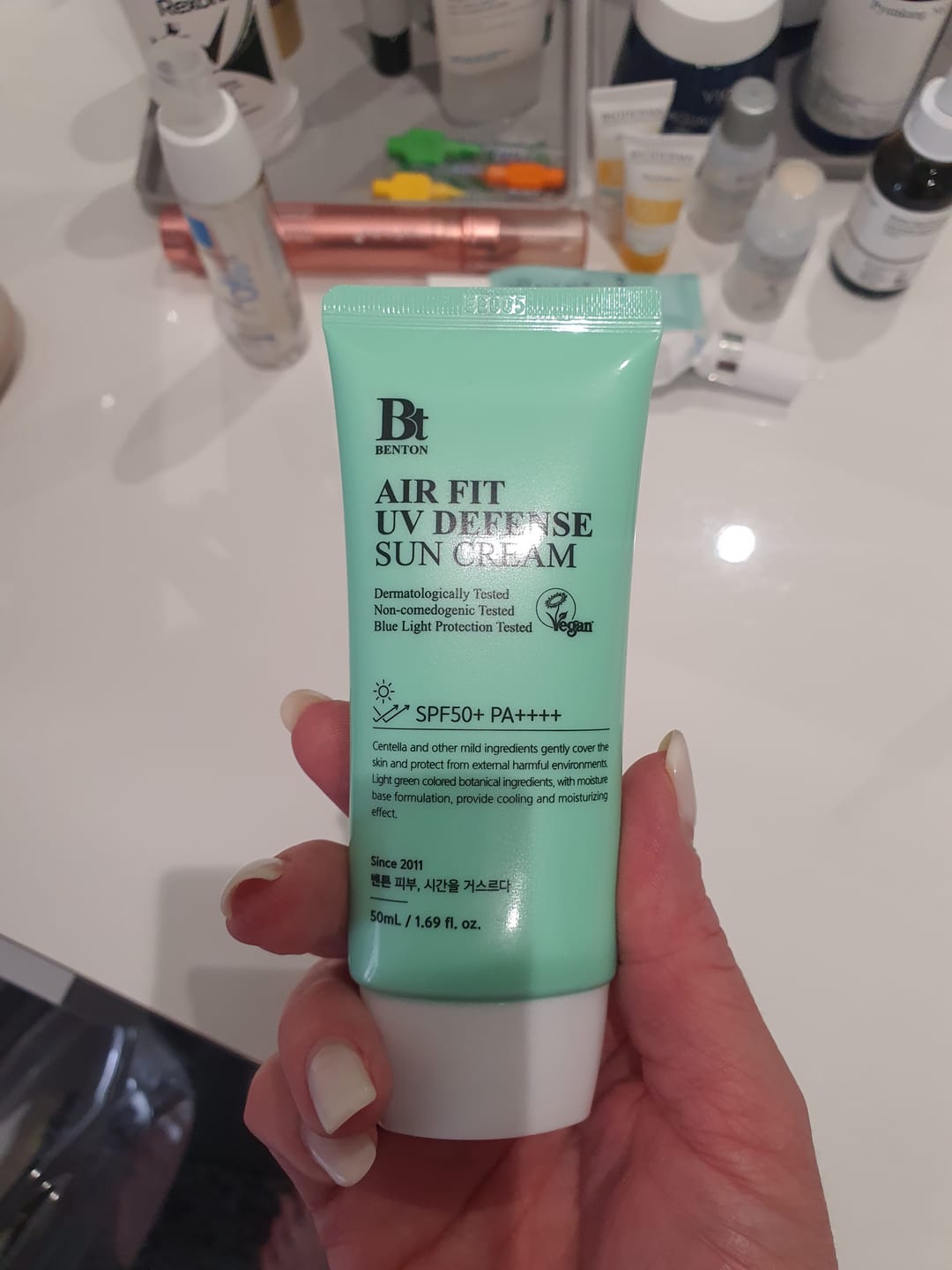 Customer photo review of Saules aizsargkrēms BENTON Air Fit UV Defense Sun