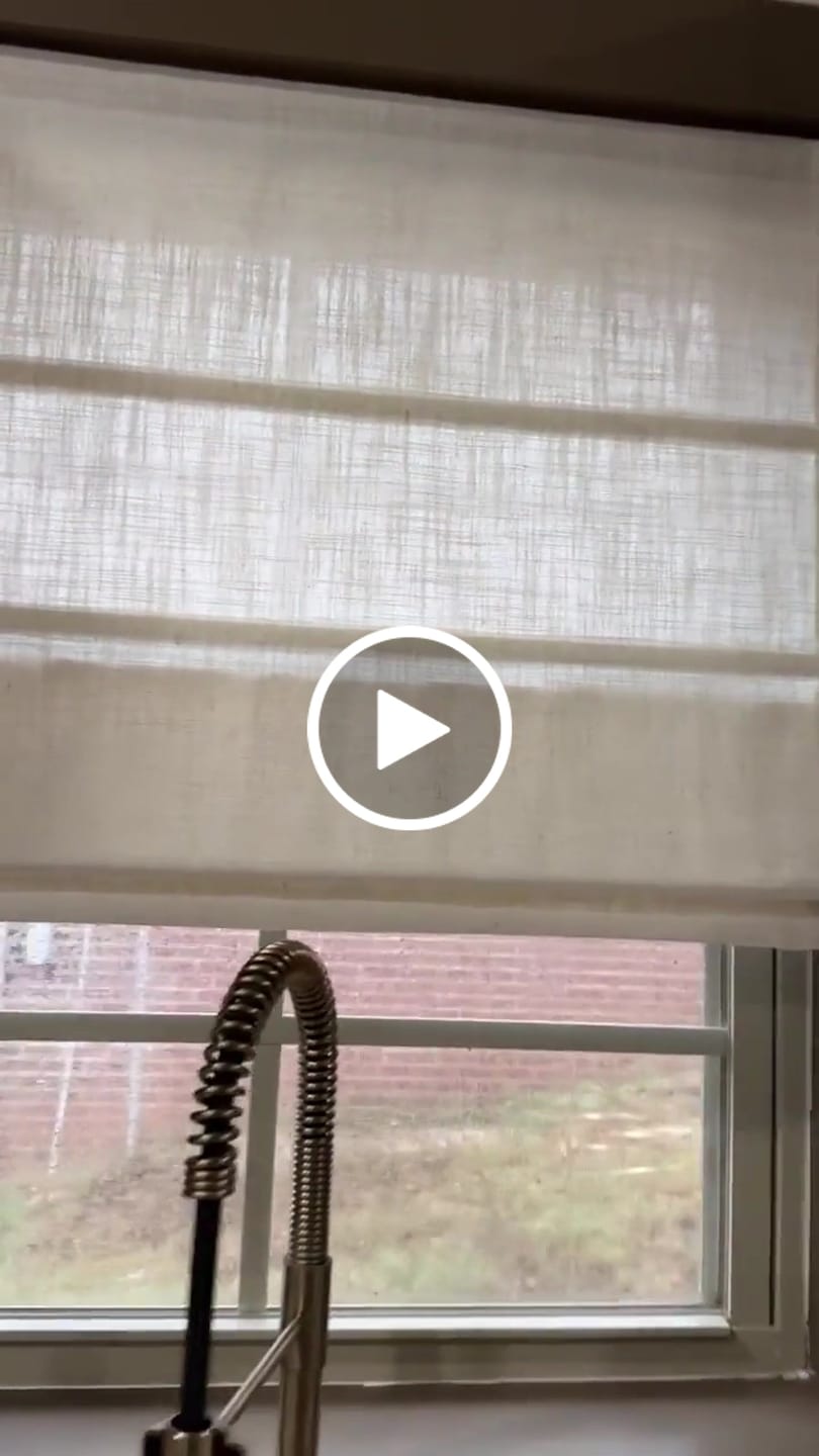 Customer video review of Smart Motorized Linen Roman Shades - 50% / 70% / 100% Blackout Terra