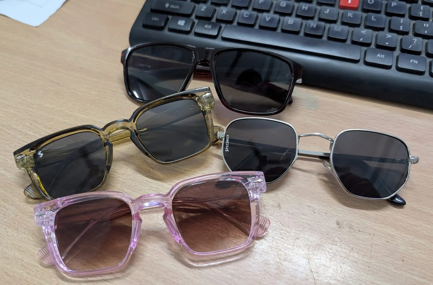 Customer photo review of Specsnex x Crimson | Square Dark Maroon TR90 Glossy Frame With Black 100% UV Protected Lenses