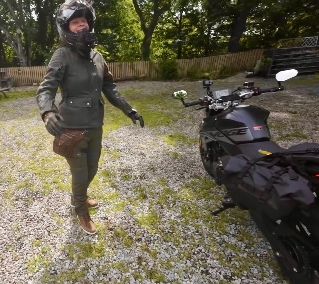 Customer photo review of AAA-Rated Ladies' Motorcycle Cargo Trousers – Olive Green
