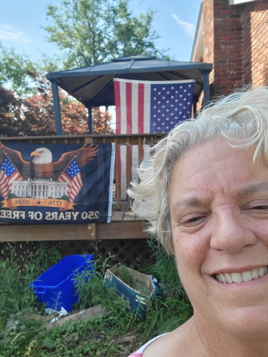 Customer photo review of 🇺🇸 250 Years of Freedom Flag – Full Size 3x5 ft Eagle & White House Patriotic Anniversary Banner (1776–2026)