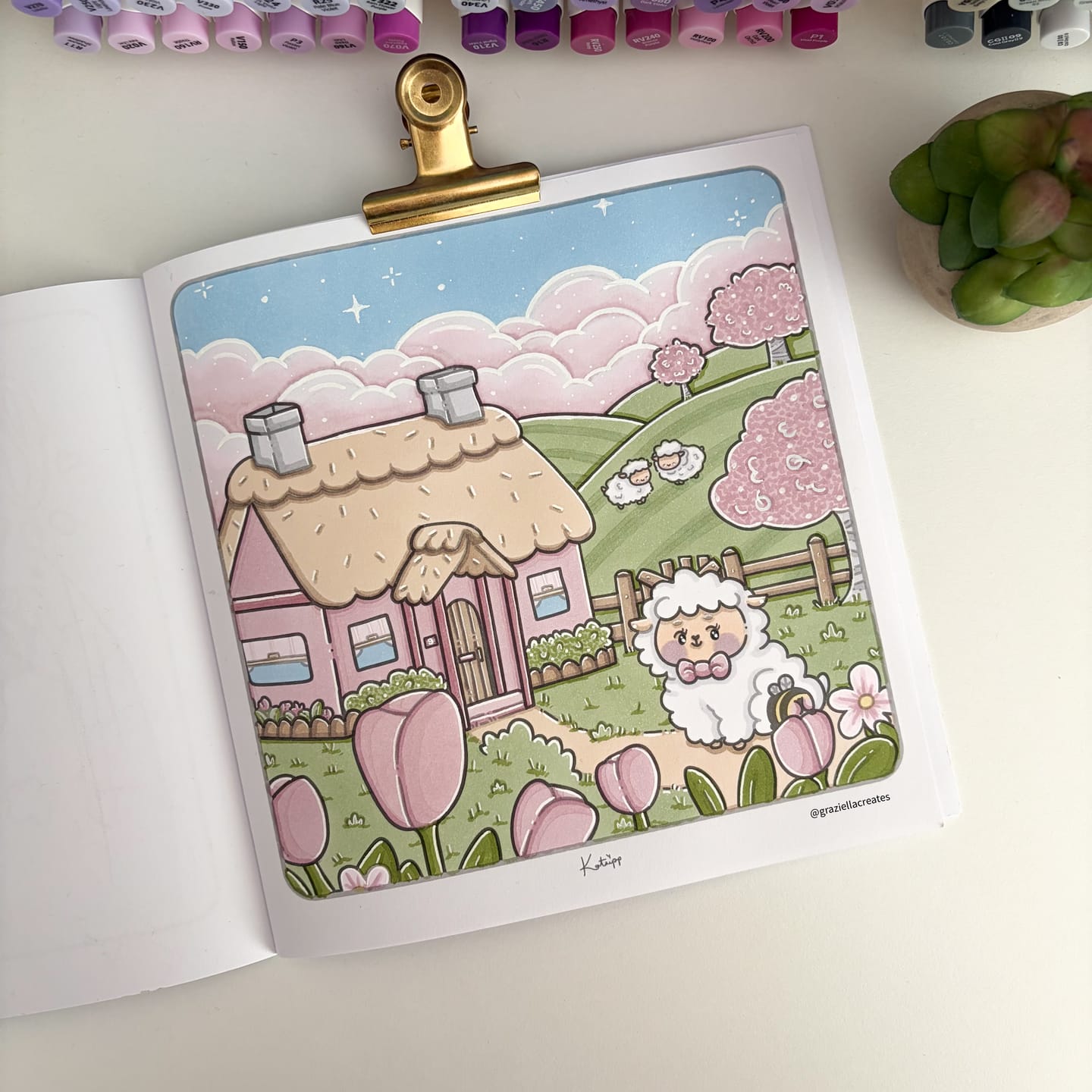 Customer photo review of Katnipp Soft Spring Comfort Colouring Book | Kawaii Spring Colouring Book Artist Edition