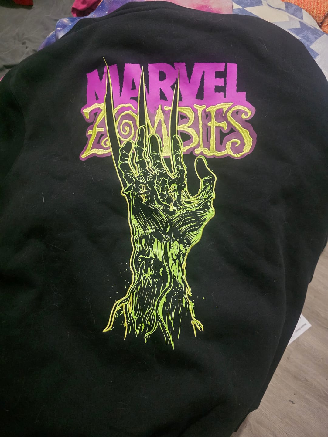 Customer photo review of Marvel Zombies "Adamantium Rising" – Classic Hoodie