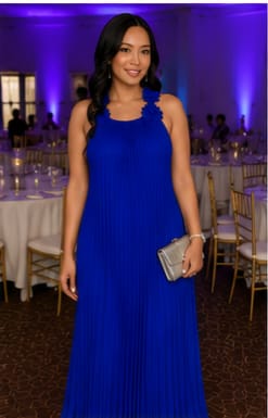 Customer photo review of The Monaco Dress | Royal Blue