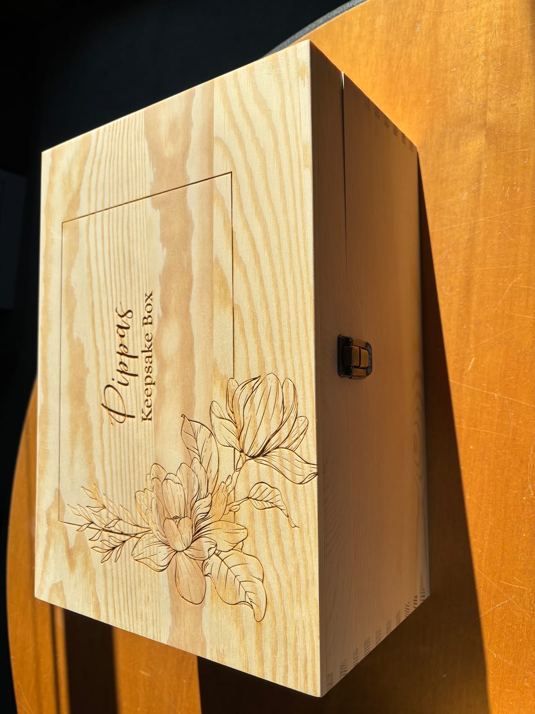 Customer photo review of Magnolia Wooden Keepsake Box