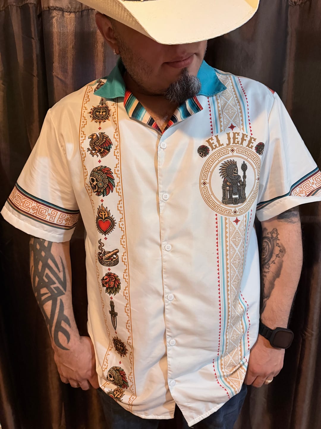 Customer photo review of El Jefe Azteca Hueso Guayabera