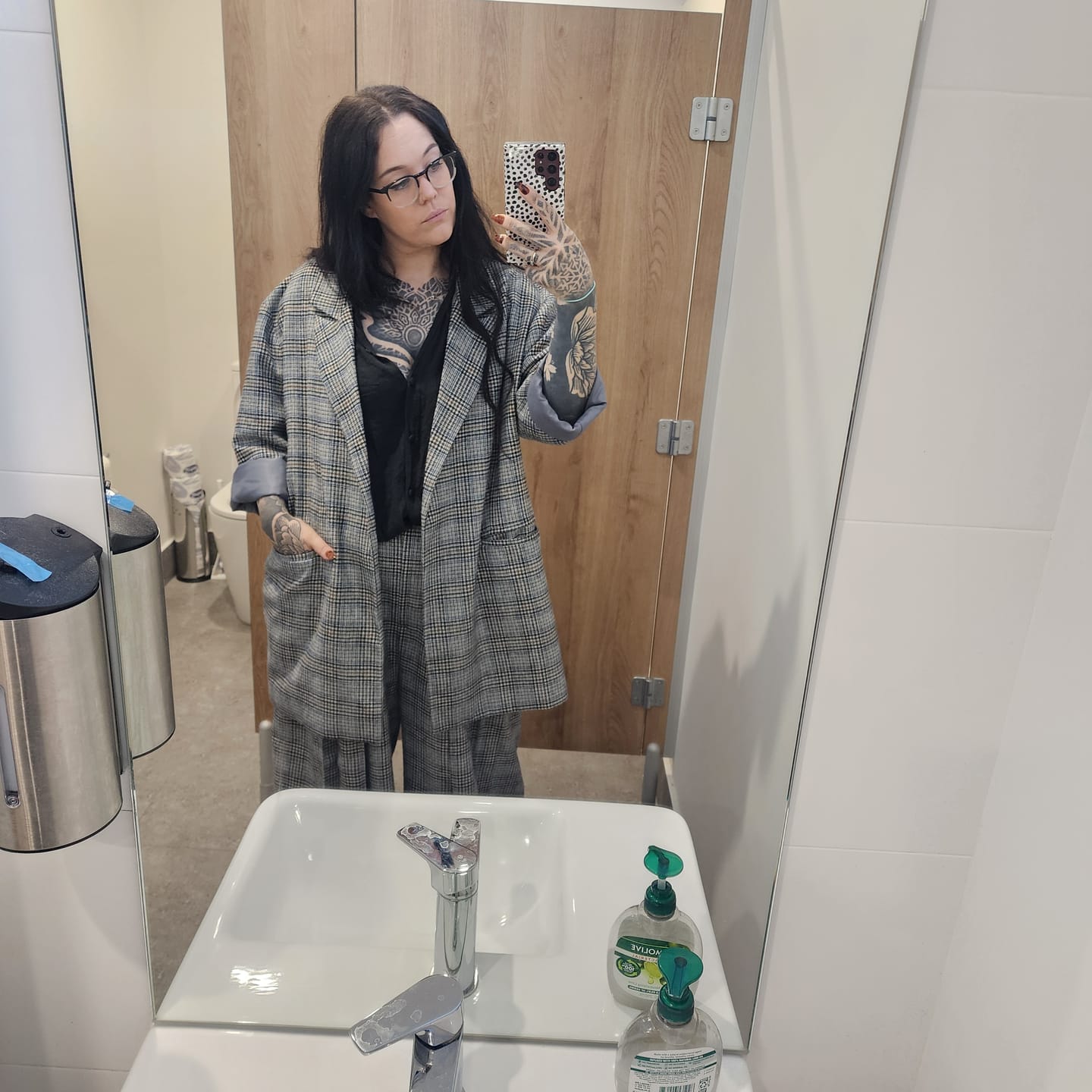Customer photo review of Oversized Checked Blazer