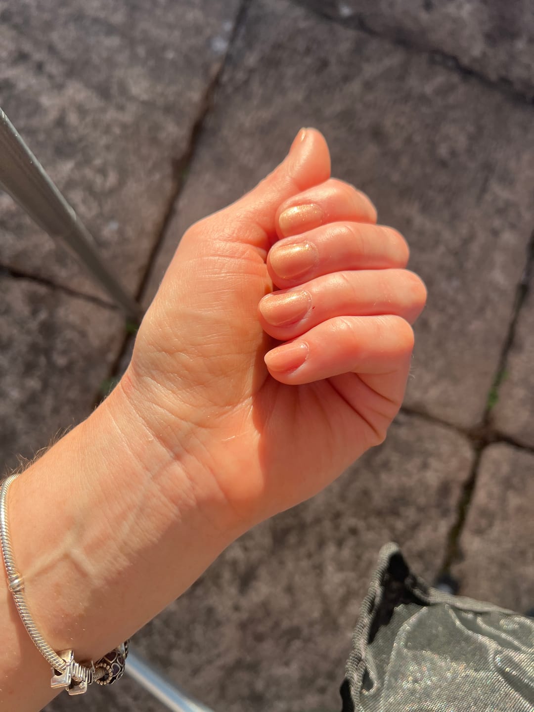 Customer photo review of Semilac Extend Care 5in1 804 Glitter Soft Beige 11ml - Builder Gel in a Bottle
