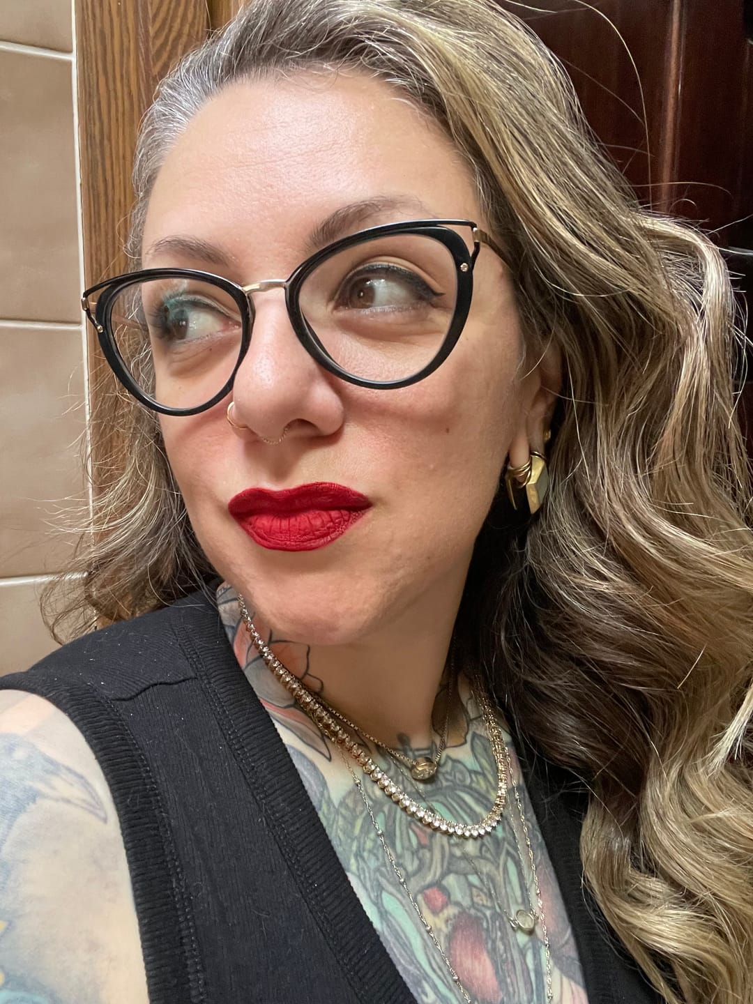 Customer photo review of Evermore Liquid Lipstick: Cuts U Up