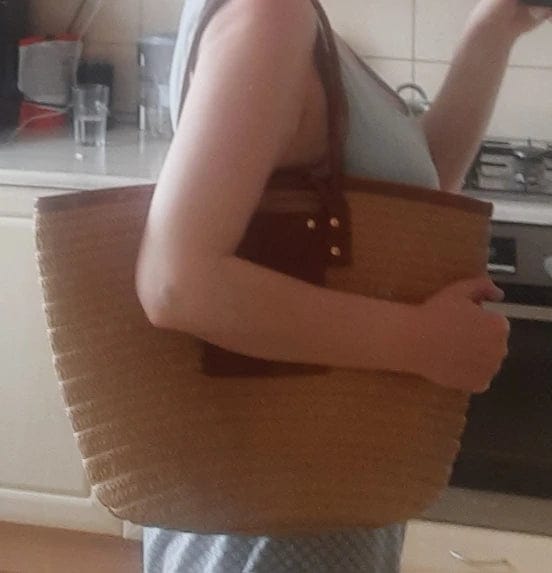 Customer photo review of Beatrice Forest Woven Single-Shoulder Tote