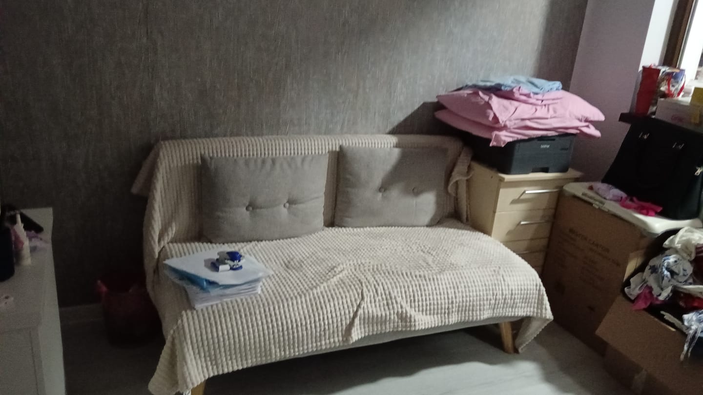 Customer photo review of Canapea extensibila TEMPO XL, gri, stofa clasica, 140x95x77 cm