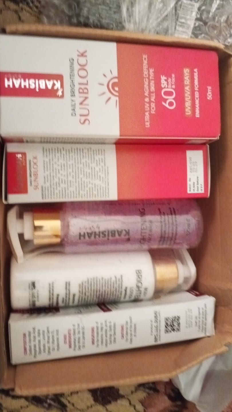 Customer photo review of LuminaGuard Daily Brightening Sunblock Double Pack Bundle.