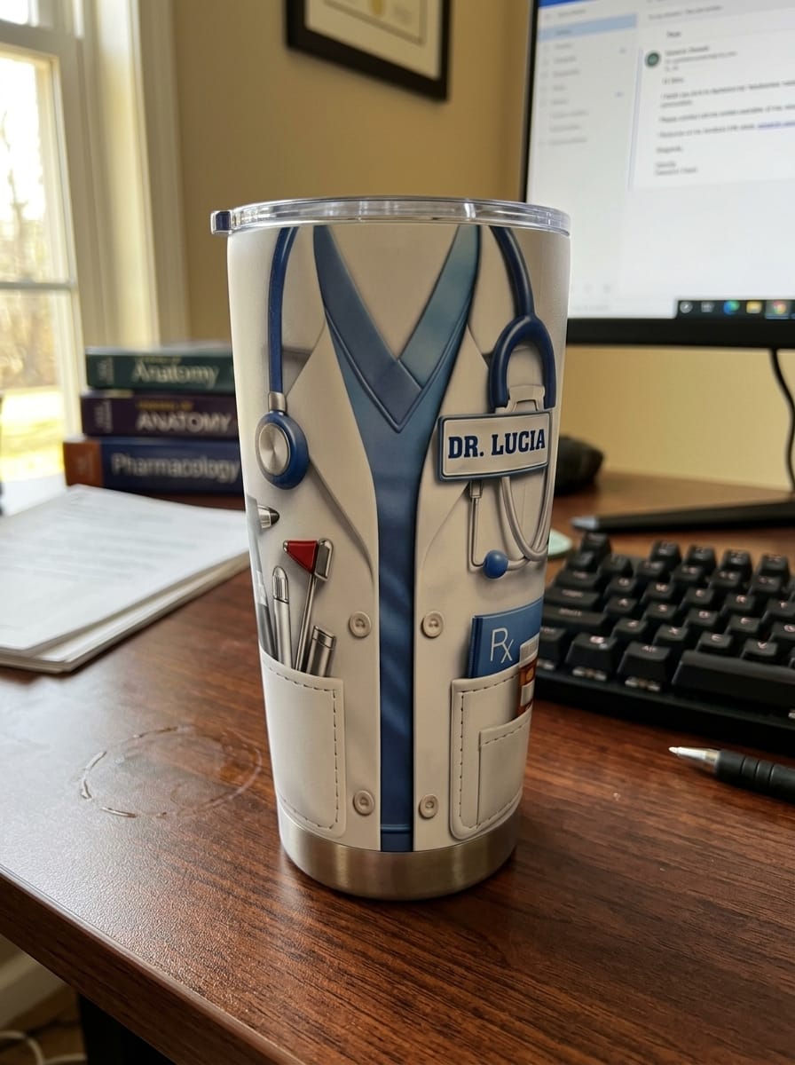 Customer photo review of Doctor And Tools - Personalized Tumbler, Gift For Medical Professionals