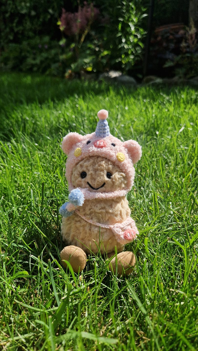 Customer photo review of Piggy Party Crochet Outfit for Jellycat Amuseables