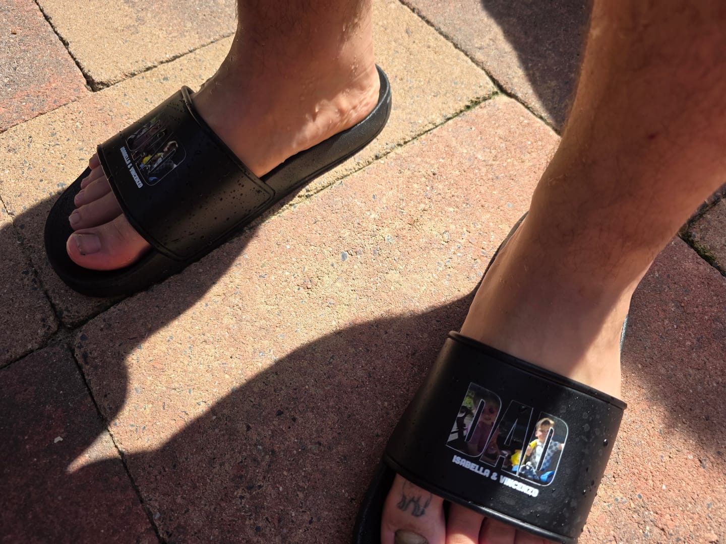 Customer photo review of Voor Papa - Gepersonaliseerde Slippers voor Papa met Fotoupload