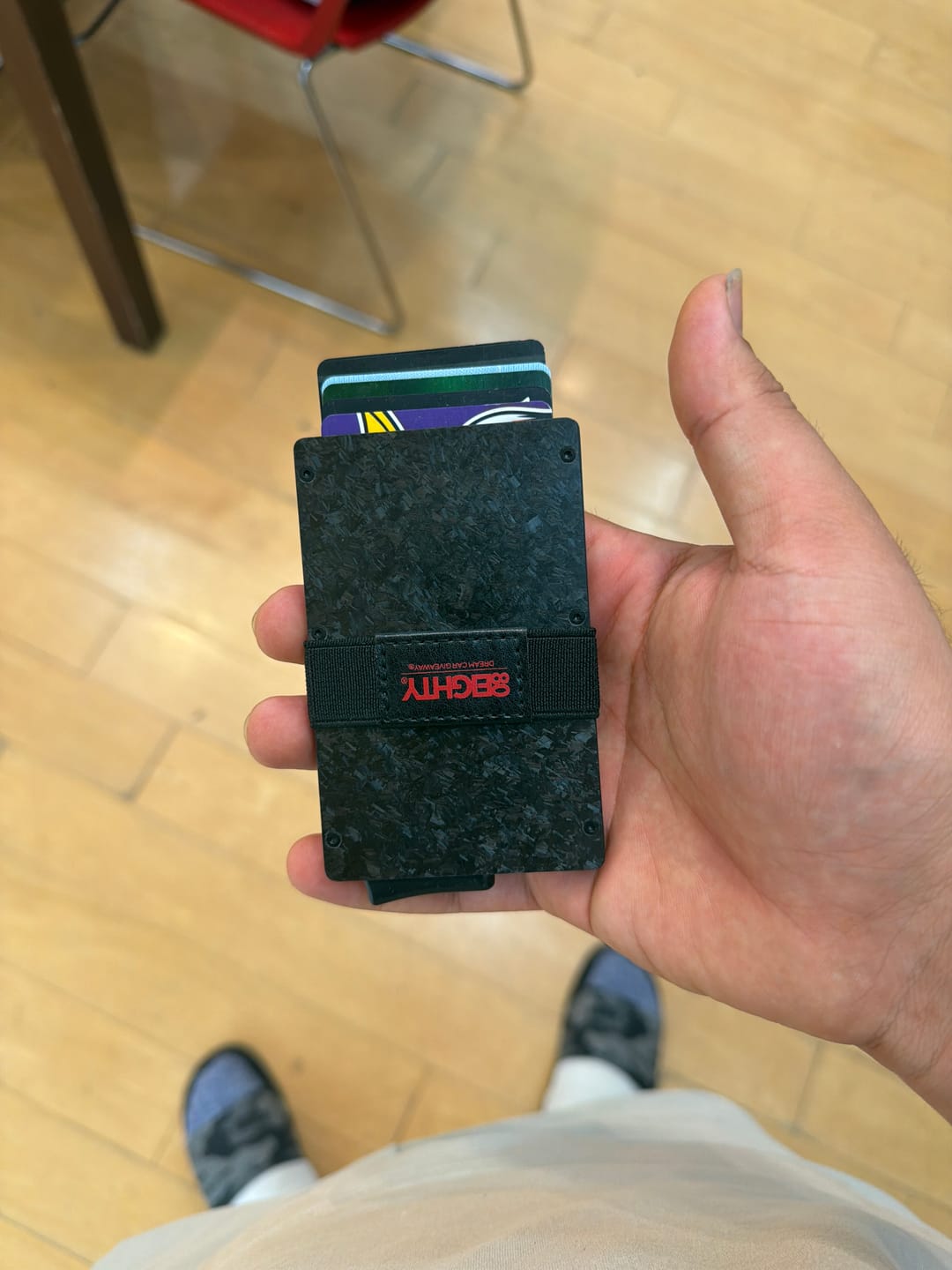Customer photo review of 80Eighty® Minimalist Forged Carbon Wallet