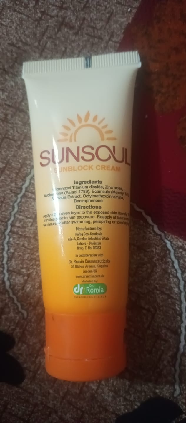 Customer photo review of Sunsoul Sunblock cream