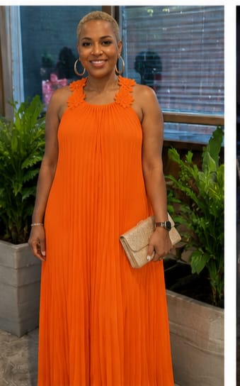 Customer photo review of The Monaco Dress | ORANGE