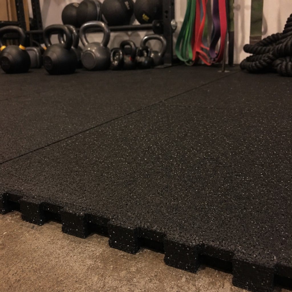 Customer photo review of 30mm Acoustic Rubber Gym Tiles | Soundproof Gym Flooring | 75 dB Noise Reduction | 200kg+ Drop Rated | EN 13893 Certified