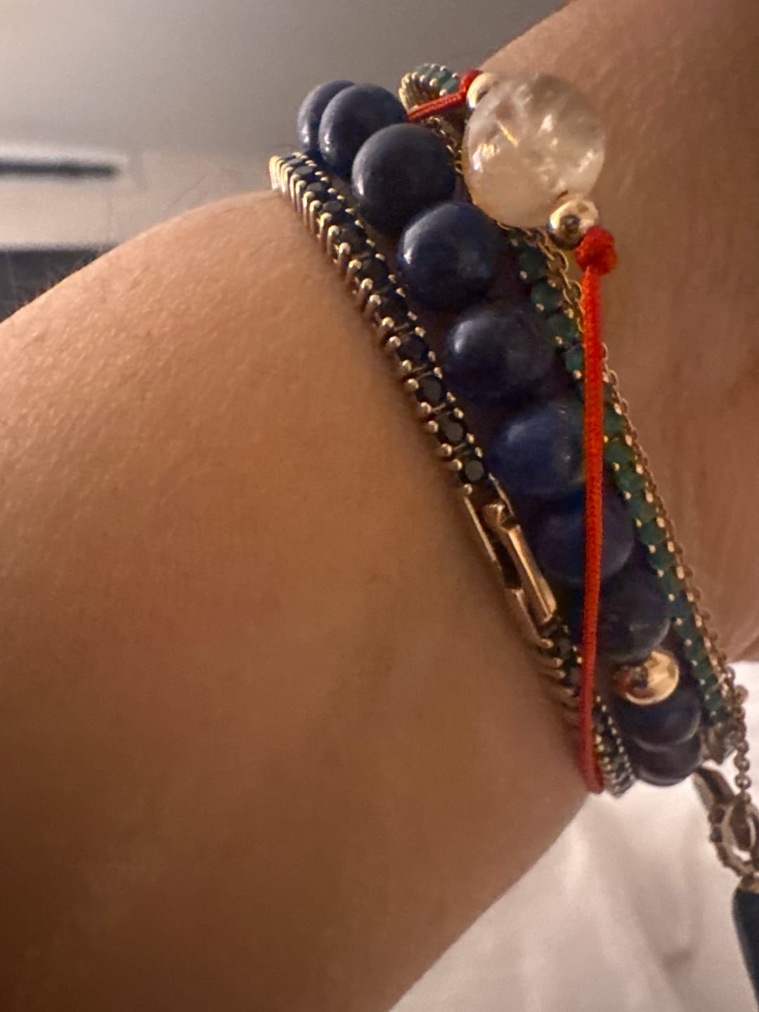 Customer photo review of Citrine Red Thread Bracelet With Real Gold