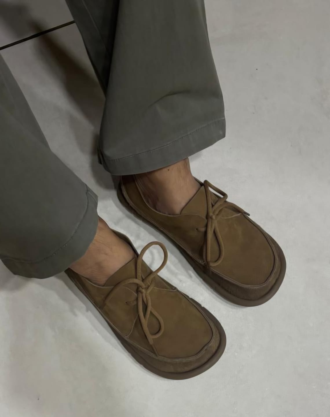 Customer photo review of Comfortable Soles Soft Leather Lace-up Flat Shoes