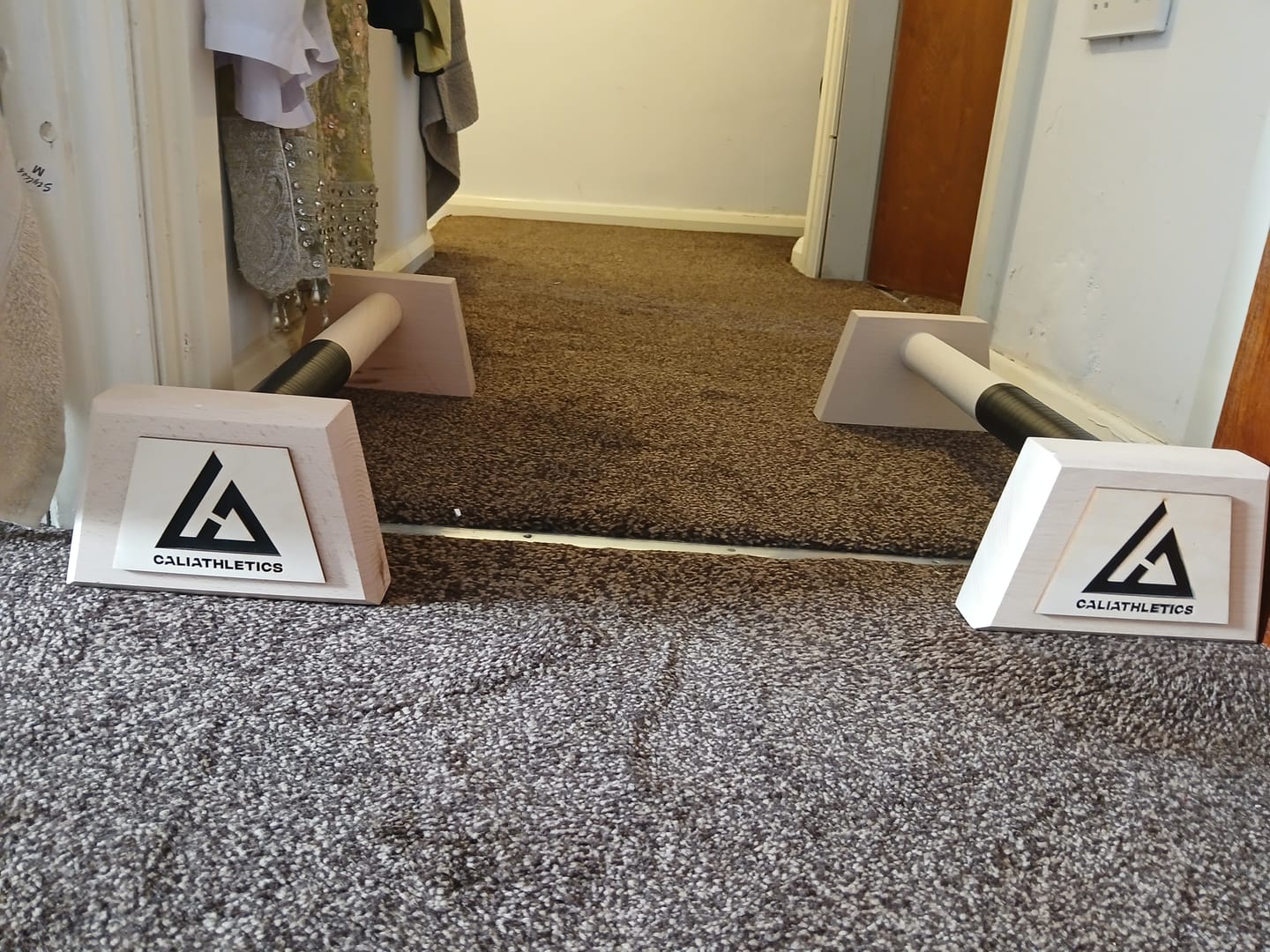 Customer photo review of Parallettes LONG + Liquid Chalk