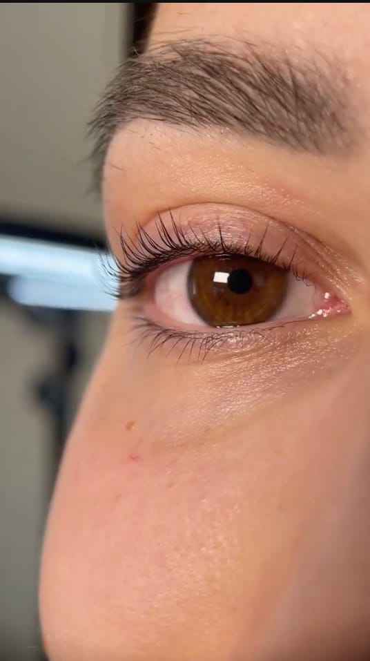 Customer photo review of LASH AND BROW LIFT 3 STEP SYSTEM CYSTAMINE-BASED