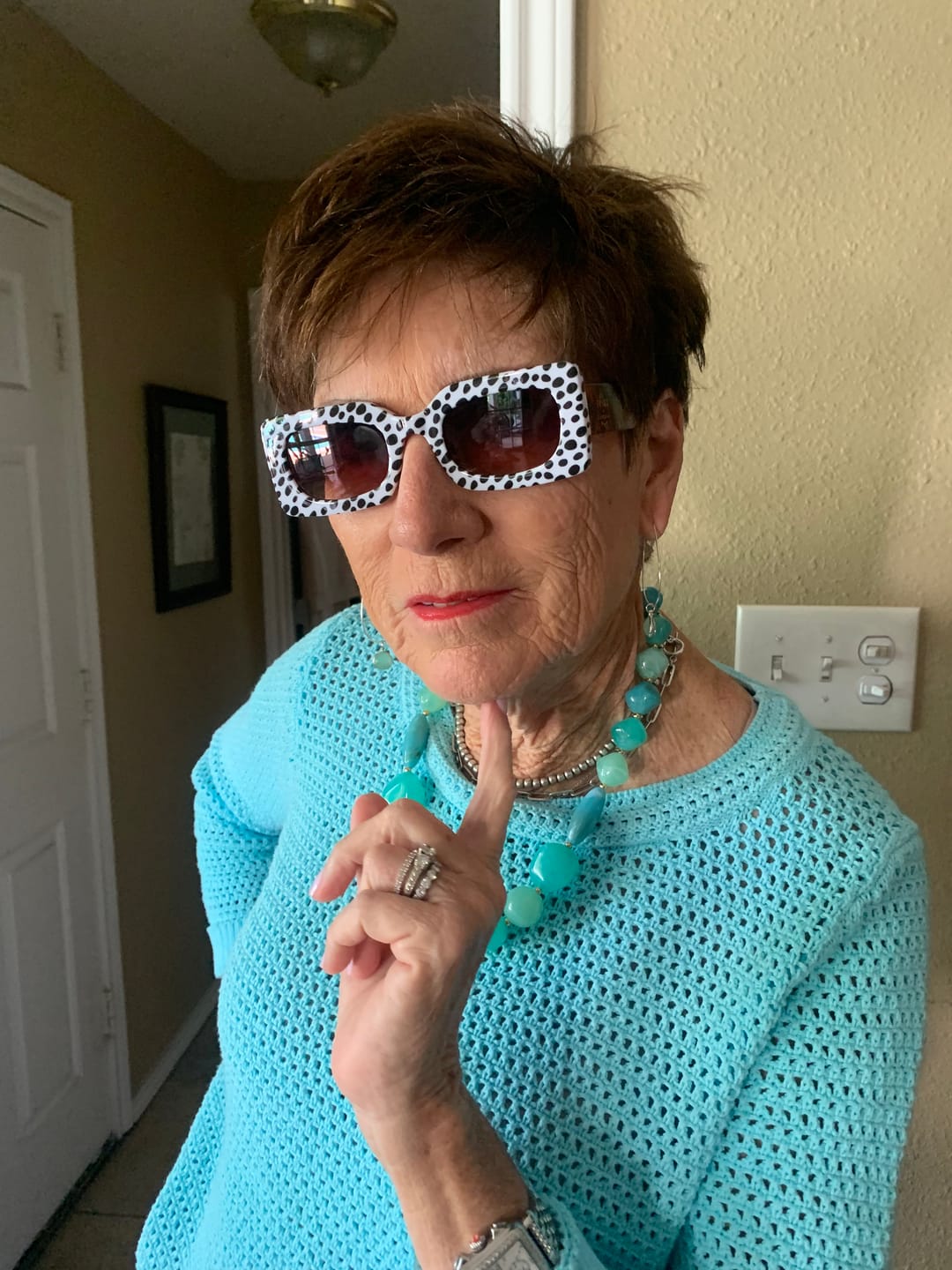Customer photo review of Spot Me If You Can Mixed Print Sunglasses