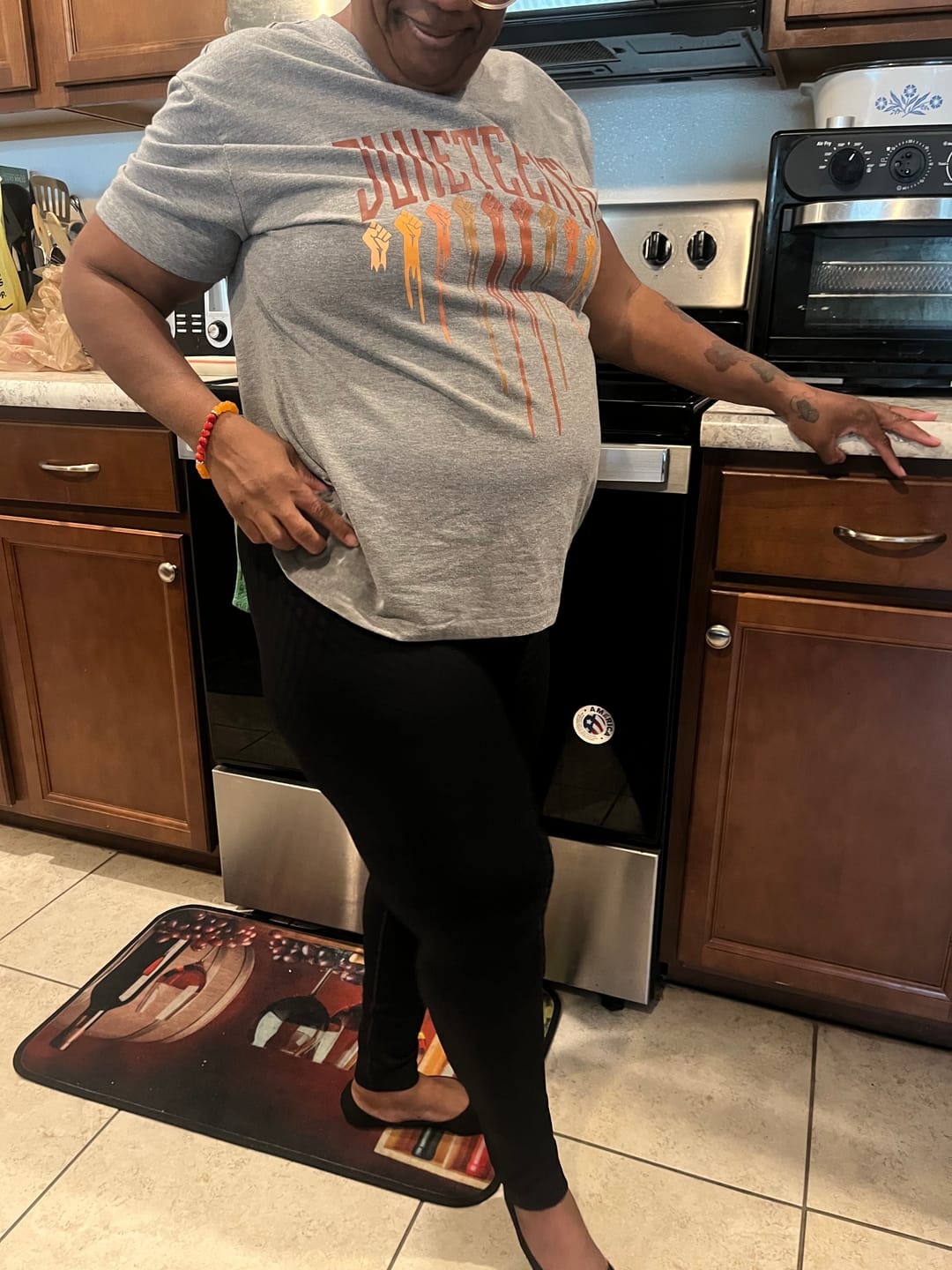 Customer photo review of High Waisted And Hip Lifting Yoga Elastic Quick Drying Tight Pants