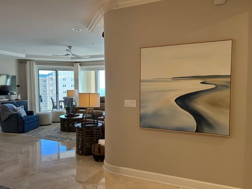 Customer photo review of Serene Coastline Canvas Art