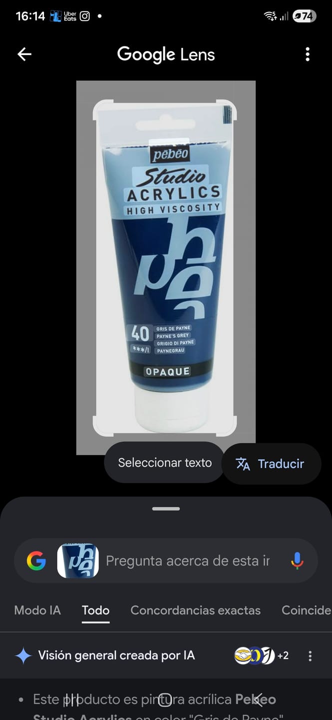 Customer photo review of Pebeo Studio - Acrílicos Tubos 100 ml